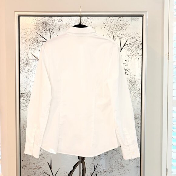 Hobbs London Womens 6 Small White Cotton Stretch Crisp Button Down Shirt Top - Picture 3 of 12